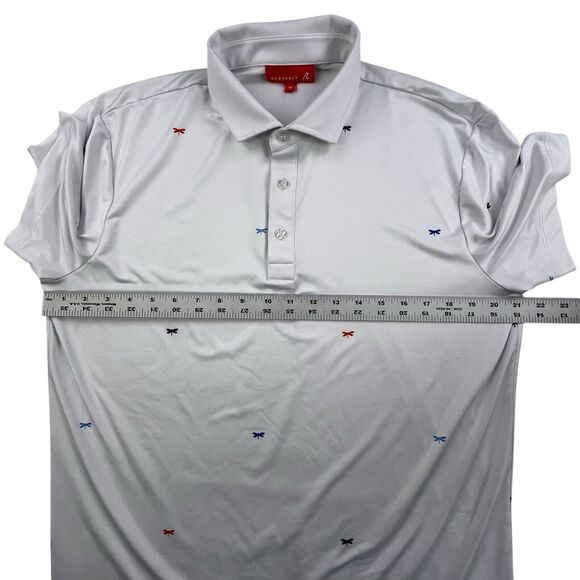 Redvanly Golf Polo Shirt Mens Medium White Dragonfly Athleisure Performance - Picture 9 of 10